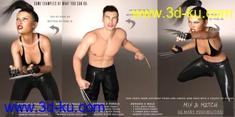 3D打印模型Z Deadly Blades Props and Poses for Genesis 3 and 8的图片