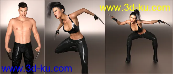 Z Deadly Blades Props and Poses for Genesis 3 and 8模型的图片5