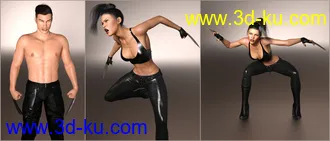 3D打印模型Z Deadly Blades Props and Poses for Genesis 3 and 8的图片