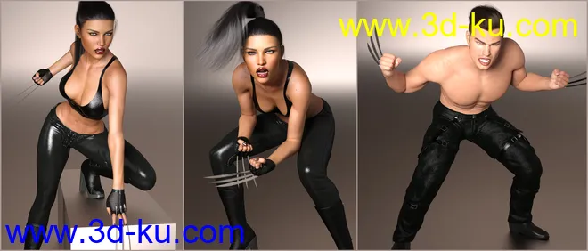 Z Deadly Blades Props and Poses for Genesis 3 and 8模型的图片6