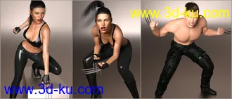3D打印模型Z Deadly Blades Props and Poses for Genesis 3 and 8的图片
