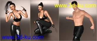 3D打印模型Z Deadly Blades Props and Poses for Genesis 3 and 8的图片