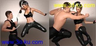 3D打印模型Z Deadly Blades Props and Poses for Genesis 3 and 8的图片