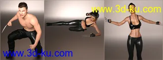 3D打印模型Z Deadly Blades Props and Poses for Genesis 3 and 8的图片