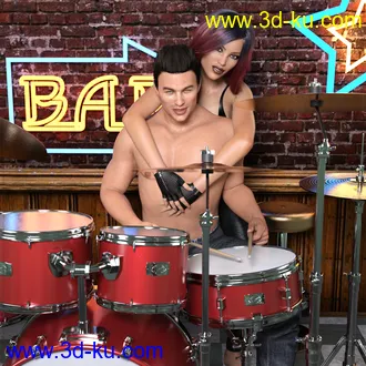 3D打印模型Z Drum Kit and Poses for Genesis 3 and 8的图片