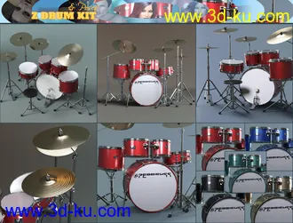 3D打印模型Z Drum Kit and Poses for Genesis 3 and 8的图片