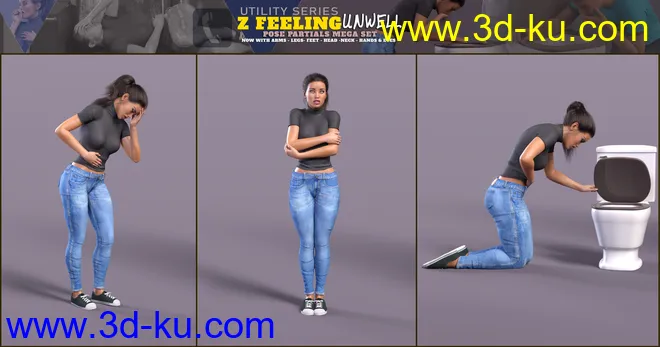 Z Feeling Unwell Pose Mega Set模型的图片4