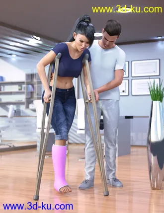 3D打印模型Z Injury Recovery Props and Poses for Genesis 8的图片