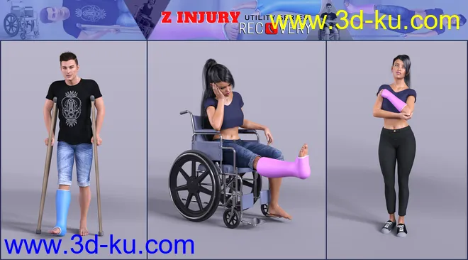 Z Injury Recovery Props and Poses for Genesis 8模型的图片4