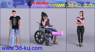 3D打印模型Z Injury Recovery Props and Poses for Genesis 8的图片