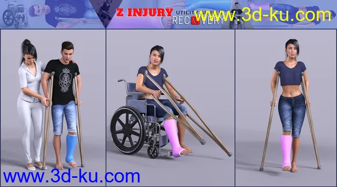 Z Injury Recovery Props and Poses for Genesis 8模型的图片5