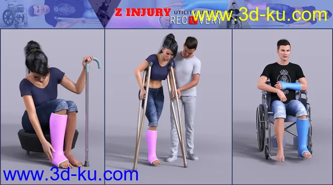 Z Injury Recovery Props and Poses for Genesis 8模型的图片6