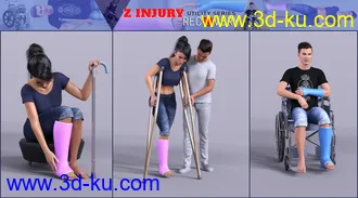 3D打印模型Z Injury Recovery Props and Poses for Genesis 8的图片