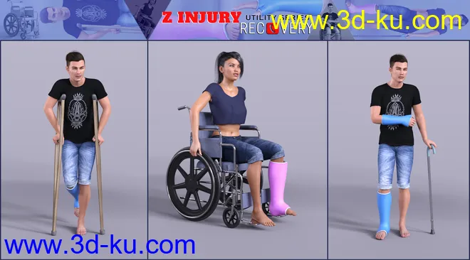 Z Injury Recovery Props and Poses for Genesis 8模型的图片7