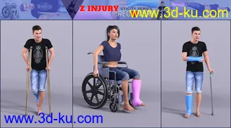 3D打印模型Z Injury Recovery Props and Poses for Genesis 8的图片