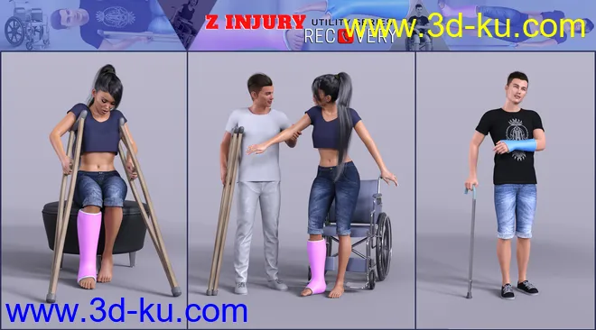 Z Injury Recovery Props and Poses for Genesis 8模型的图片9