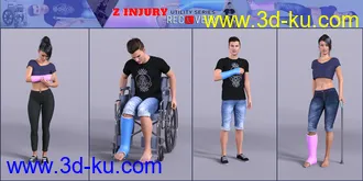 3D打印模型Z Injury Recovery Props and Poses for Genesis 8的图片