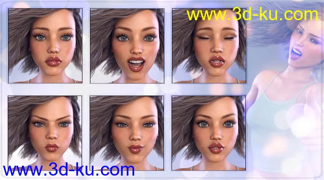 Z Little Diva - Dialable and One-Click Expressions for Teen Josie 8模型的图片6