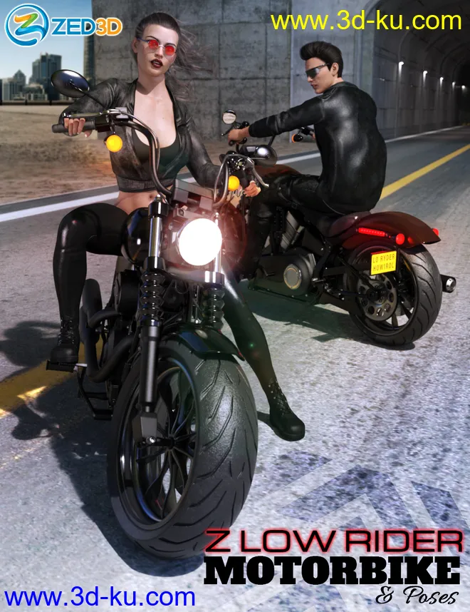 Z Low Rider Motorbike and Poses模型的图片1
