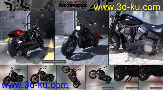 Z Low Rider Motorbike and Poses模型的图片3