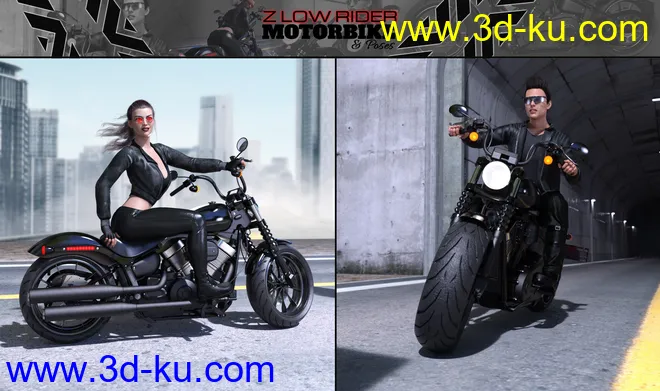 Z Low Rider Motorbike and Poses模型的图片6