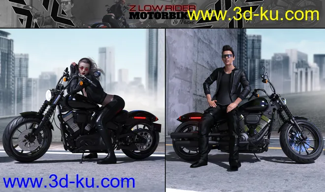 Z Low Rider Motorbike and Poses模型的图片8