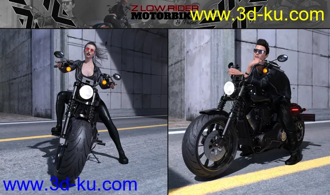 Z Low Rider Motorbike and Poses模型的图片12