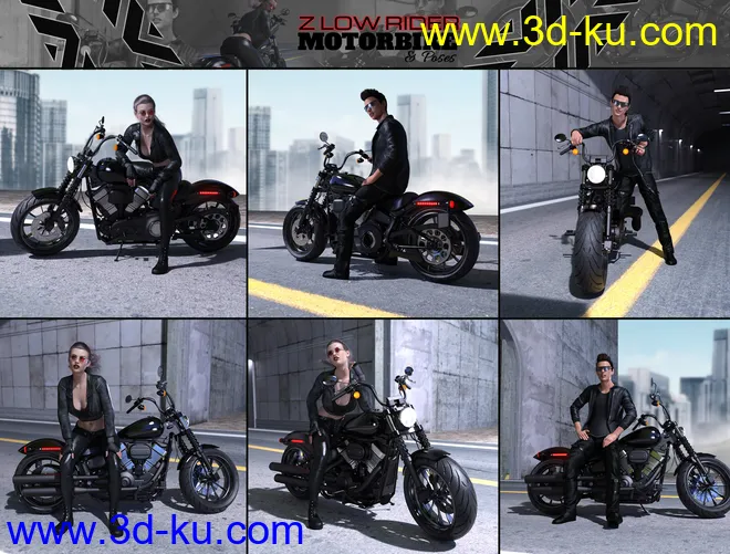 Z Low Rider Motorbike and Poses模型的图片14