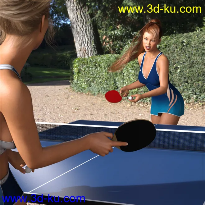 Z Ping Pong Fun Props and Poses for Genesis 3 and 8模型的图片3