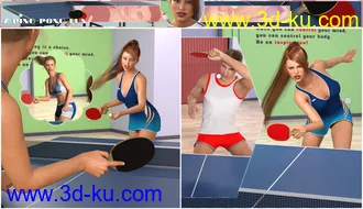 3D打印模型Z Ping Pong Fun Props and Poses for Genesis 3 and 8的图片