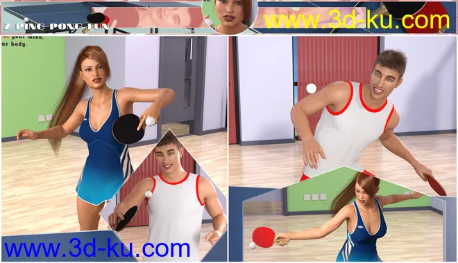Z Ping Pong Fun Props and Poses for Genesis 3 and 8模型的图片5