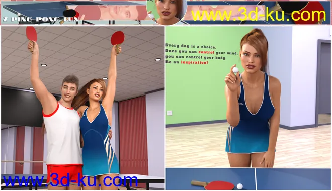 Z Ping Pong Fun Props and Poses for Genesis 3 and 8模型的图片7