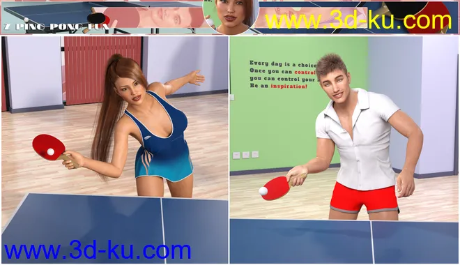 Z Ping Pong Fun Props and Poses for Genesis 3 and 8模型的图片10