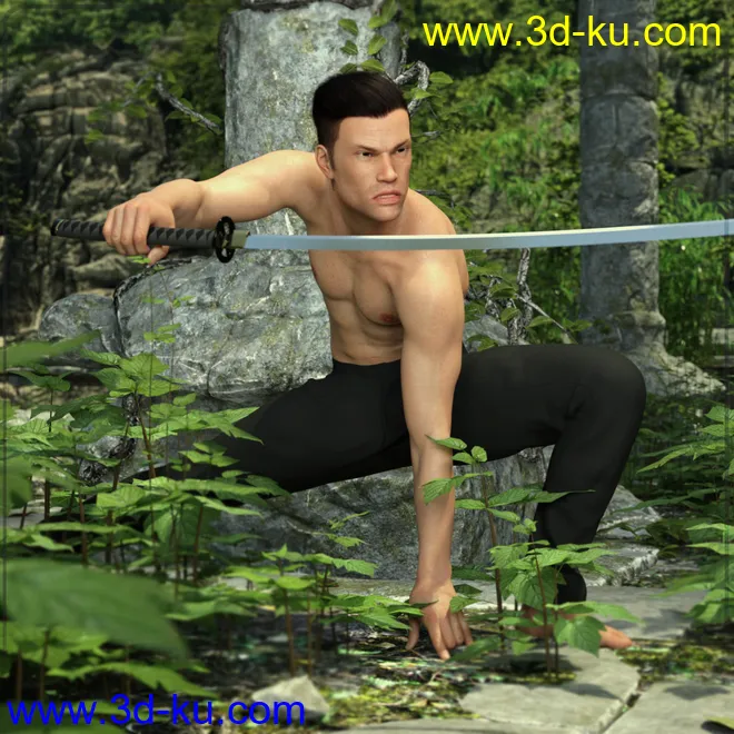 Z Samurai Swords - Props and Poses for Genesis 8模型的图片4