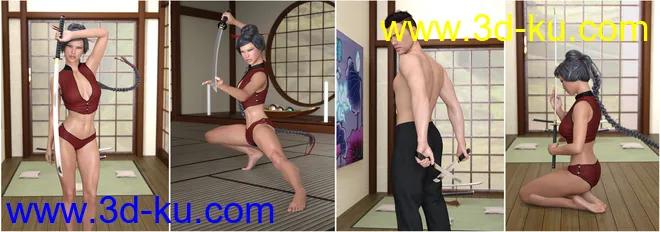 Z Samurai Swords - Props and Poses for Genesis 8模型的图片5