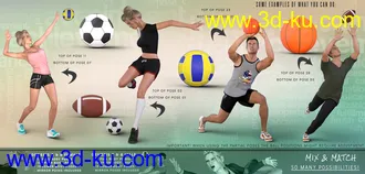 3D打印模型Z Utility Series - Ball Sports - Props, Poses and Partials for Genesis 3 and 8的图片