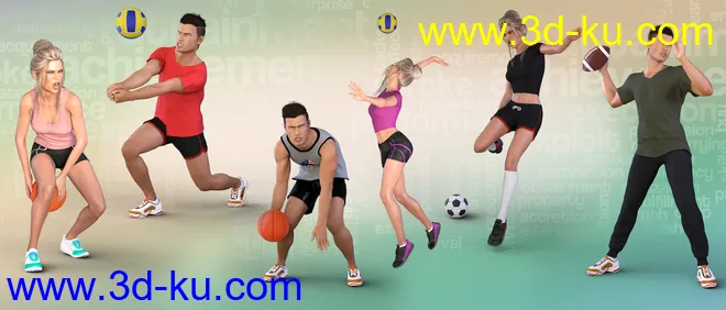 Z Utility Series - Ball Sports - Props, Poses and Partials for Genesis 3 and 8模型的图片3