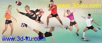3D打印模型Z Utility Series - Ball Sports - Props, Poses and Partials for Genesis 3 and 8的图片