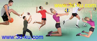 3D打印模型Z Utility Series - Ball Sports - Props, Poses and Partials for Genesis 3 and 8的图片