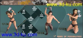 3D打印模型Z Weapons of the Gods and Poses for Genesis 3 and 8的图片