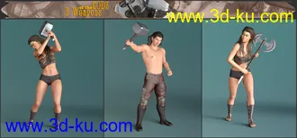 3D打印模型Z Weapons of the Gods and Poses for Genesis 3 and 8的图片