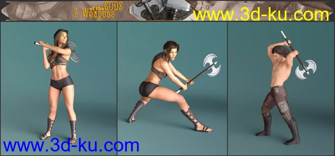 Z Weapons of the Gods and Poses for Genesis 3 and 8模型的图片9