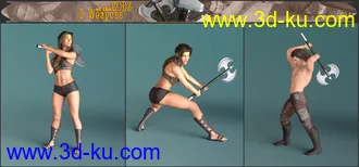 3D打印模型Z Weapons of the Gods and Poses for Genesis 3 and 8的图片