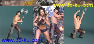 3D打印模型Z Weapons of the Gods and Poses for Genesis 3 and 8的图片