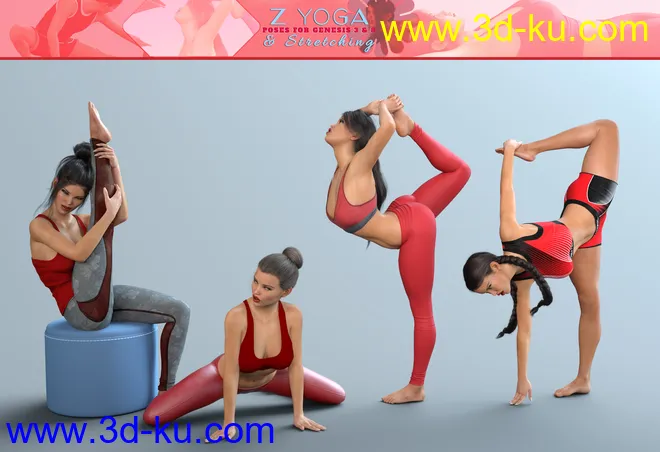 Z Yoga and Stretching Pose Mega Set模型的图片5