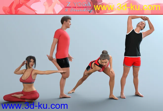 Z Yoga and Stretching Pose Mega Set模型的图片6