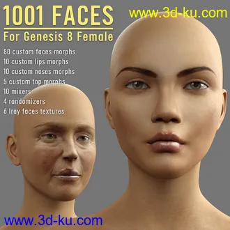 3D打印模型1001 Faces for G8 females的图片
