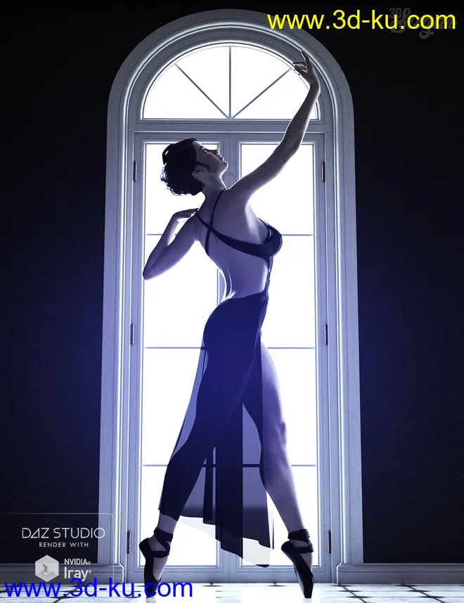 101 Series - Pure Grace Poses and Ballet Shoes for Genesis 8 Female模型的图片1