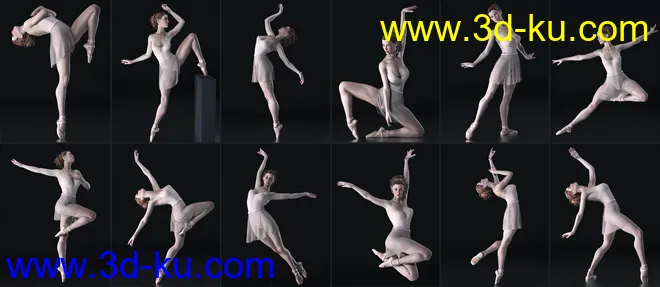 101 Series - Pure Grace Poses and Ballet Shoes for Genesis 8 Female模型的图片5