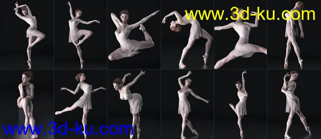 101 Series - Pure Grace Poses and Ballet Shoes for Genesis 8 Female模型的图片8